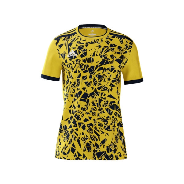 adidas mi Competition 21 Youth Short Sleeve Goalkeeper Jersey - Yellow/Navy GL7247