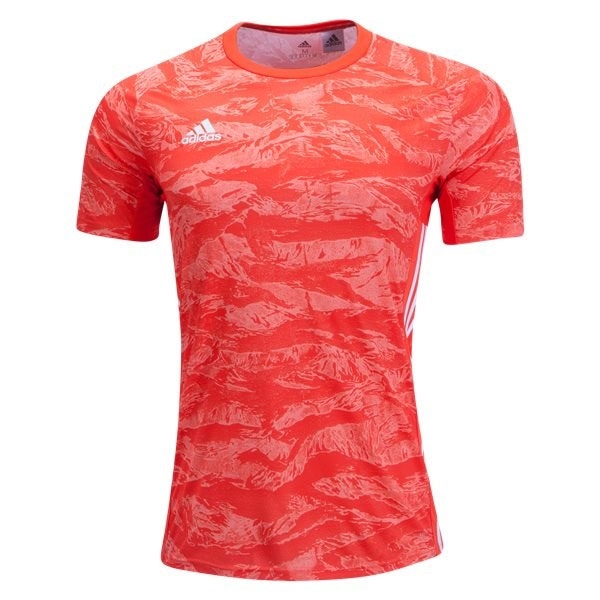 adidas adiPro 19 Short Sleeve Goalkeeper Jersey - Semi Solar Red DP3130