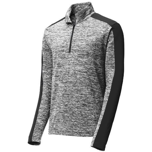 Sport Tek Youth Posi Charge 1/4 Zip Pullover Top - Black Electric/Black YST397
