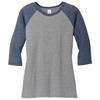 District Women's Perfect Tri 3/4 Raglan Sleeve - Navy/Grey DM136L