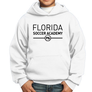 Florida Soccer Academy Youth Hooded Sweatshirt - White FSA-PC90YH
