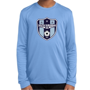South Suburban Soccer Academy Youth Long Sleeve Performance Shirt - Light Blue SSSA-YST350LS-LB