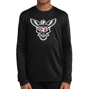 Texas United FC Youth Long Sleeve Performance Logo Shirt - Black YLST350LBlk
