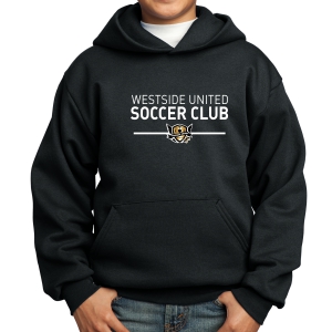 West Side United Youth Hooded Sweatshirt - Black WSU-PC90Yh