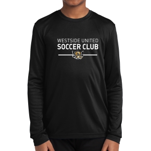 West Side United Youth Long Sleeve Performance Shirt - Black WSU-YST350LS