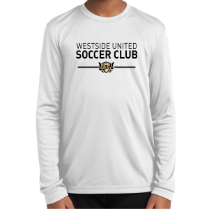 West Side United Youth Long Sleeve Performance Shirt - White WSU-YST350LSWhi