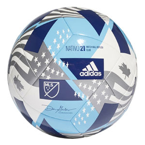 adidas MLS Club 2021 Soccer Ball - White/Silver/Blue GK3495
