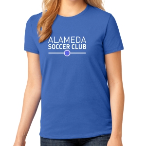 Alameda Soccer Club Ladies Core Cotton T-Shirt - Blue ASC-LPC54