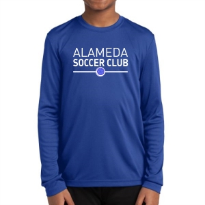 Alameda Soccer Club Youth Performance Long Sleeve Shirt - Blue ASC-YST350LS