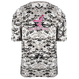 Badger Camo Kick Breast Cancer Tee - White/Digital 4180WH