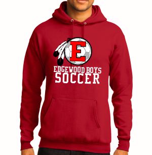 Edgewood High School Hooded Sweatshirt - Red EWHS-PC78H-Rd
