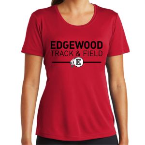 Edgewood Track & Field Women's Performance Shirt - Red EWTF-LST350-Rd