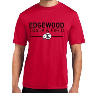 Edgewood Track & Field Short Sleeve Performance Shirt - Red EWTF-ST350-Rd