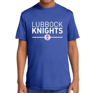 Lubbock Knights Youth Short Sleeve Performance Shirt - Blue YST350-LK