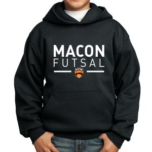 Macon Futsal Youth Hooded Sweatshirt - Black MF-PC90YH
