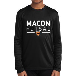 Macon Futsal Youth Long Sleeve Performance Shirt - Black MF-YST350LS