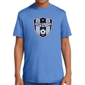 South Suburban Soccer Academy Youth Short Sleeve Performance Shirt - Light Blue SSSA-YST350LB