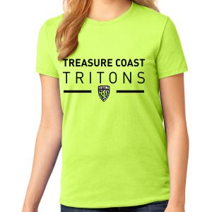 Treasure Coast Tritons Ladies T-Shirt - Neon Yellow TCT-LPC54-NYw