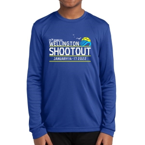 Wellington Shootout Youth Performance Long Sleeve Shirt - Blue WWSC-RB-YST350LS-SO
