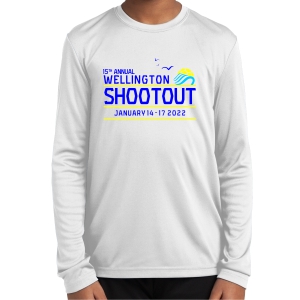 Wellington Shootout Youth Performance Long Sleeve Shirt - White WWSC-W-YST350LS-SO